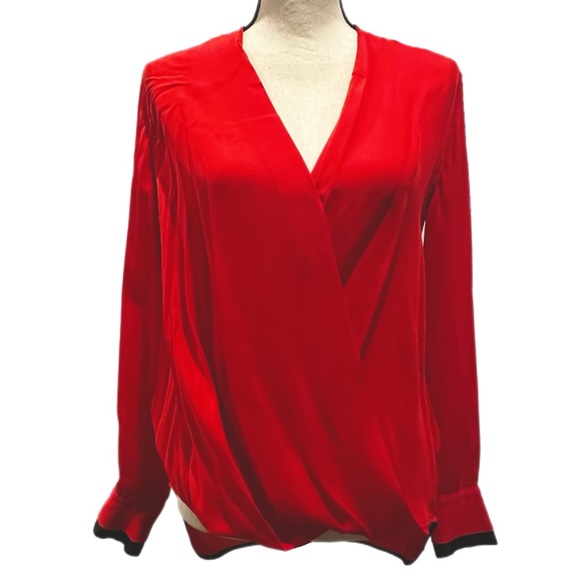 Rag & Bone Victor Surplice Long Sleeve Silk Blouse - Picture 3 of 6
